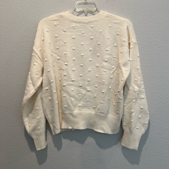 Vylette Cream Ivory Crewneck Bobble Knit Cropped Sweater Soft Size Juniors XL - Picture 5 of 7